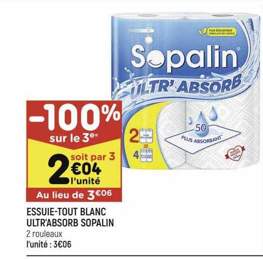 essuie tout blanc ultr absorb sopalin