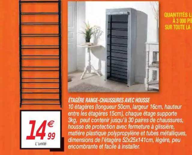 étagère range-chaussures avec housse