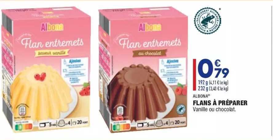 flans à préparer albona