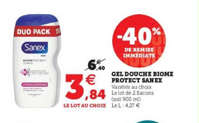 gel douche biome protect sanex