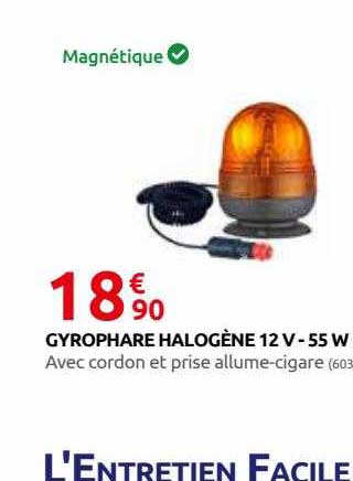 gyrophare halogène 12 v - 55 w