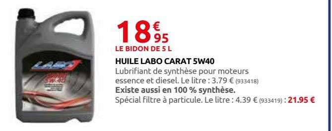huile labo carat 5w40