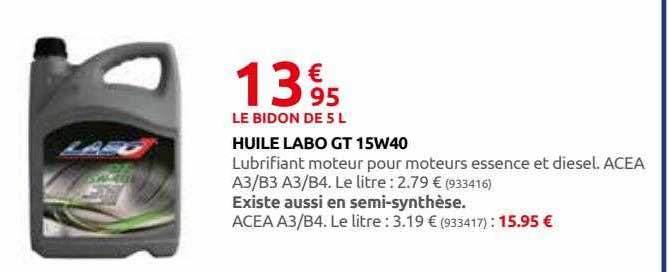 huile labo gt 15w40
