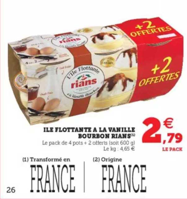 île flottante à la vanille bourbon rians