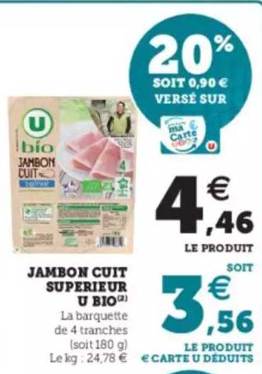 Jambon Cuit Supérieur U Bio