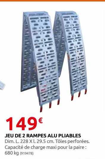 jeu de 2 rampes alu pliables