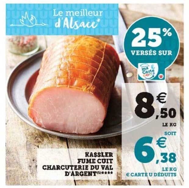 kassler fumé cuit charcuterie du val d'argent