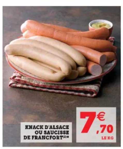 knack d'alsace ou saucisse de francfort