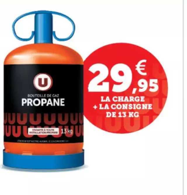 la charge + la consigne de 13 kg u bouteille de gaz propane