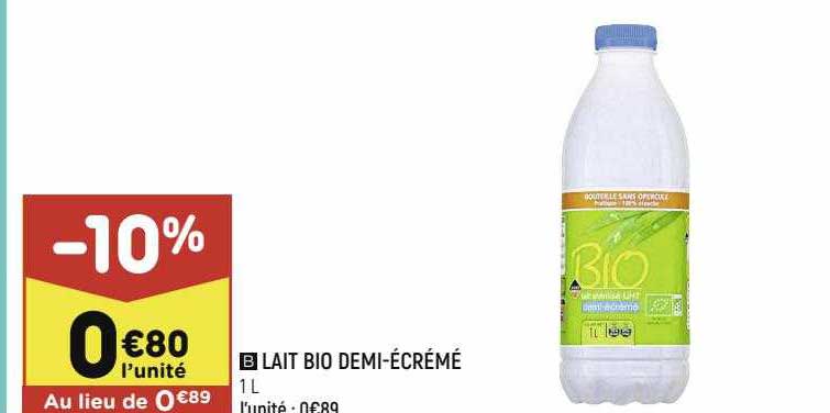 Lait Bio Demi écrémé