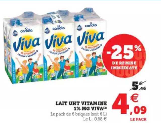 Lait Uht Vitaminé 1% Mg Viva