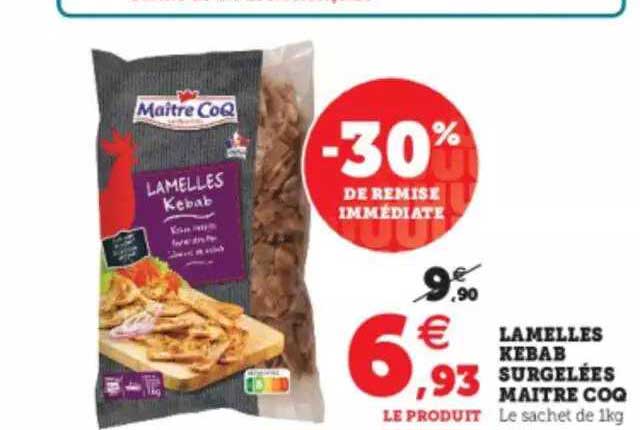 lamelles kebab surgelées maître coq