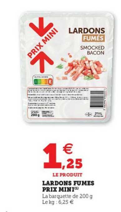 lardons fumés prix mini