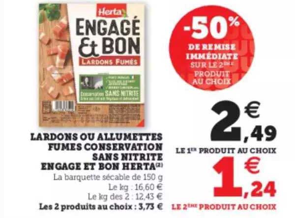 Lardons Ou Allumettes Fumés Conservation Sans Nitrite Engagé Et Bon Herta