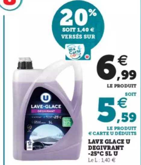 lave glace u dégivrant -25°c 5l u