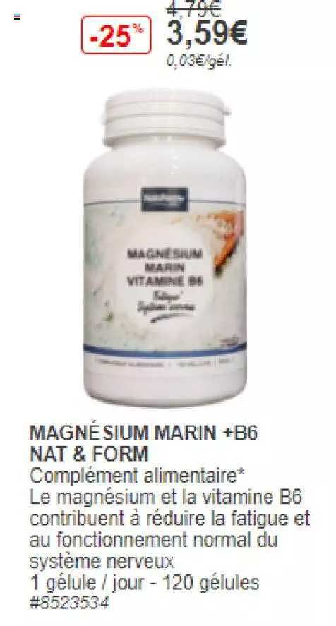 magnésium marin b6 nat & form