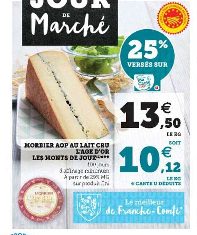 morbier aop au lait cru l'âge d'or les monts de joux