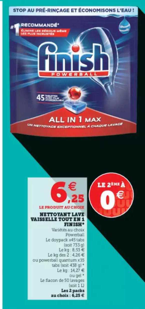 nettoyant lave vaisselle tout en 1 finish