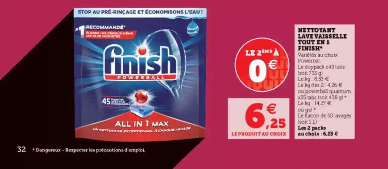 nettoyant lave vaisselle tout en 1 finish