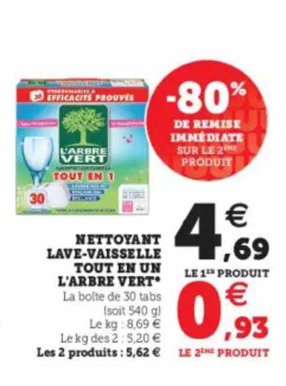 Nettoyant Lave-vaisselle Tout En Un L'arbre Vert