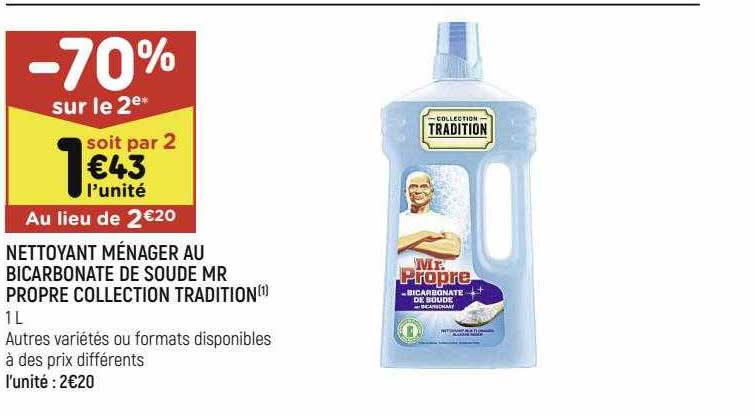 nettoyant ménager au bicarbonate de soude mr propre collection tradition