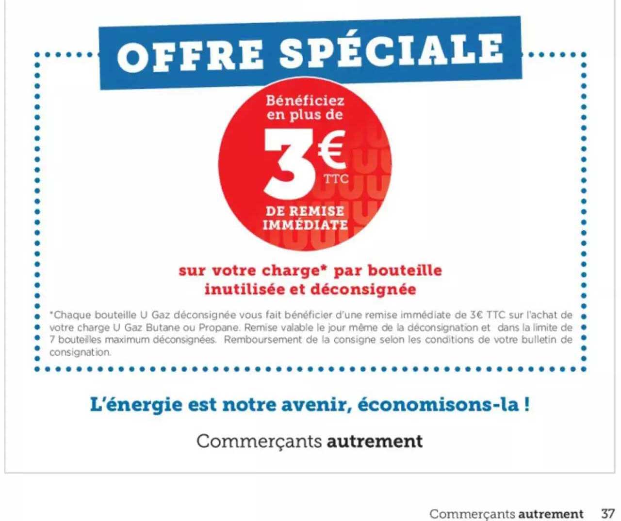 offre spéciale : charge par bouteille