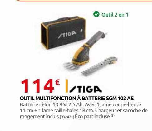 outil multifonction à batterie sgm 102 ae stiga
