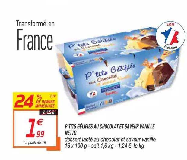 p'tits gélifiés au chocolat et saveur vanille netto