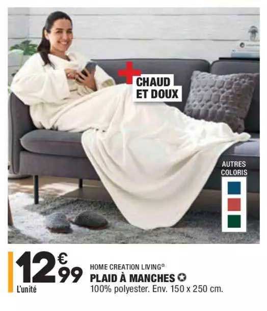 plaid à manches home creation living