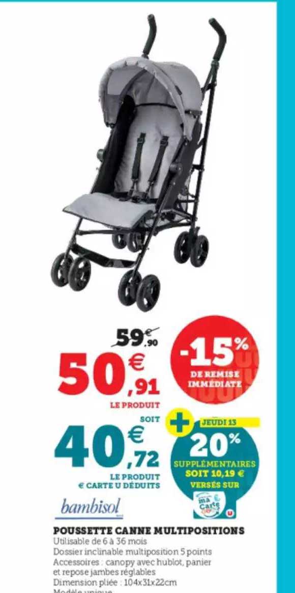 poussette canne multipositions bambisol