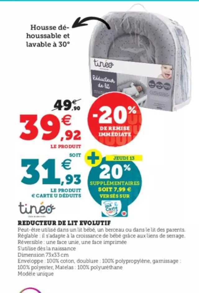 réducteur de lit évolutif tinéo