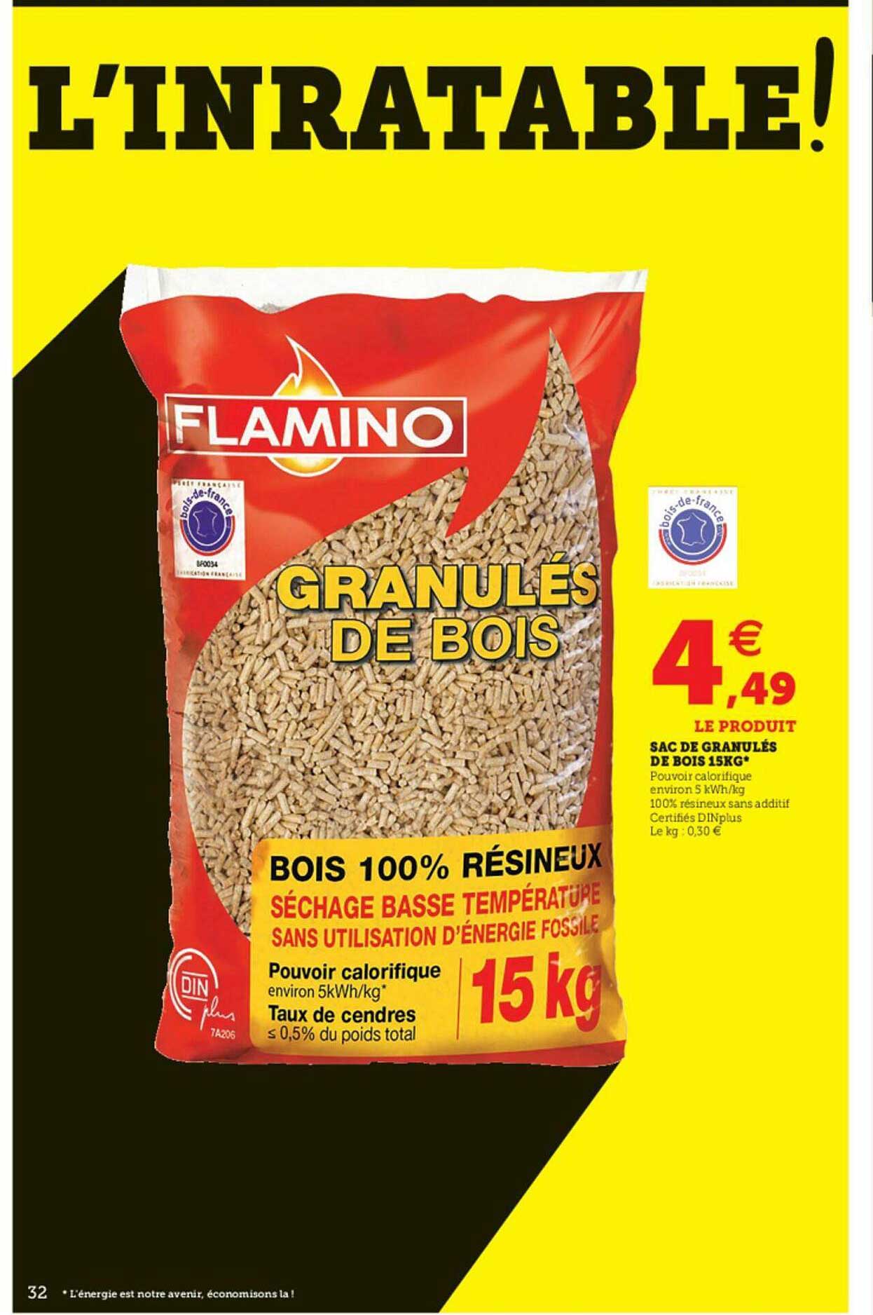 Sac De Granules De Bois 15kg Flamino
