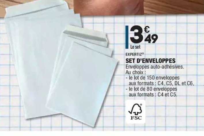 set d'enveloppes expertiz