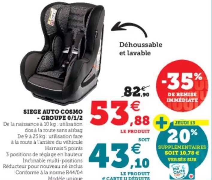 siège auto cosmo - groupe 0-1-2