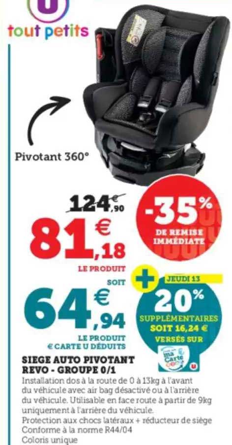 siège auto pivotant revo - groupe 0-1