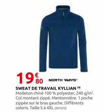 sweat de travail kyllian north ways