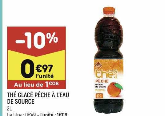 thé glacé pêche à leau de source