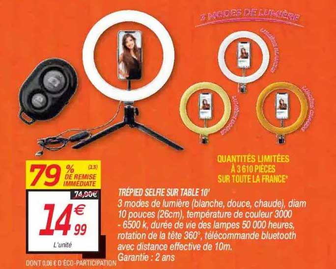 trépied selfie sur table 10'