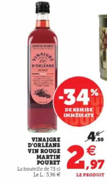 vinaigre d'orléans vin rouge martin pouret