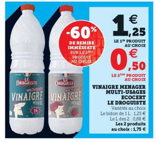 vinaigre ménager multi-usages ecocert le droguiste