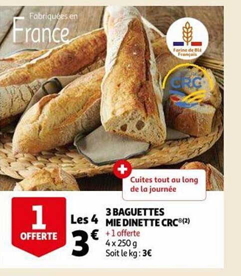 3 baguettes mie dinette crc