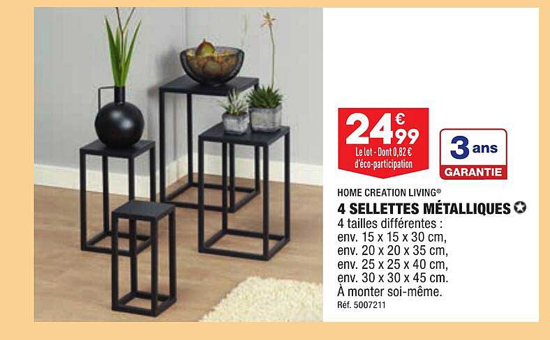 4 sellettes métalliques home creation living