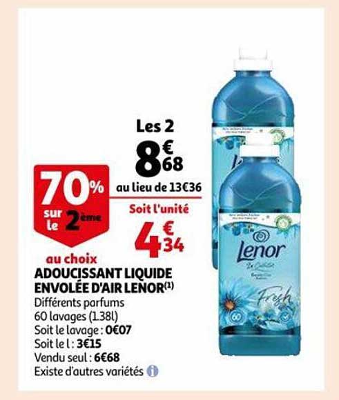 adoucissant liquide envolée d'air lenor