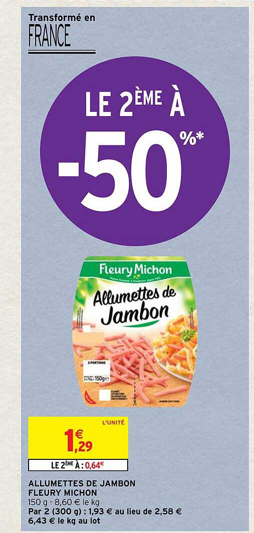 allumettes de jambon fleury michon
