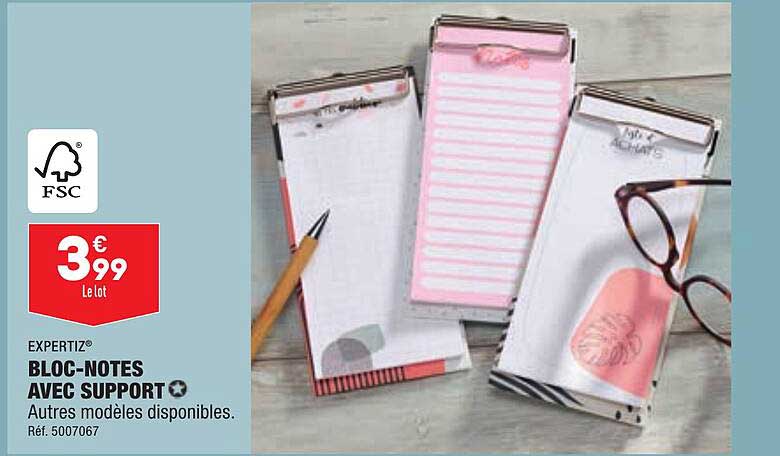 bloc-notes avec support expertiz