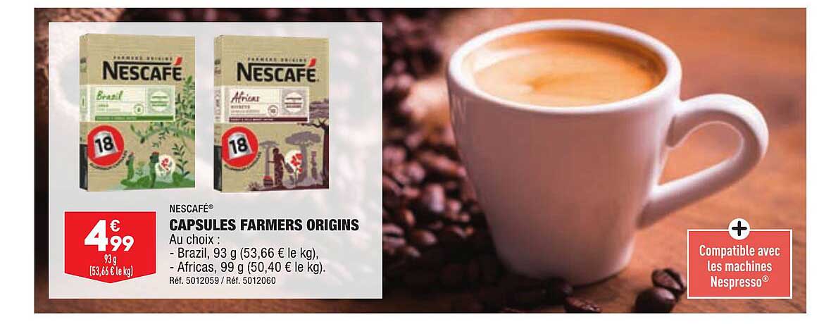 capsules farmers origins nescafé