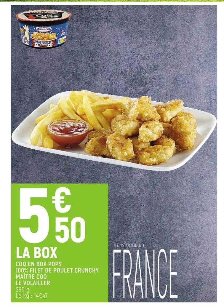 coq en box pops 100% filet de poulet crunchy maître coq le volailler