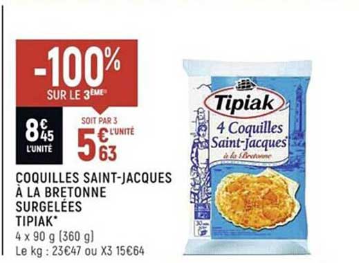 coquilles saint-jacques à la bretonne surgelées tipiak