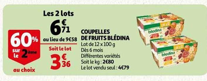 Coupelles De Fruits Blédina