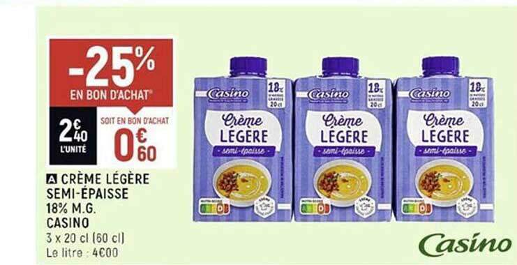 crème légère semi-épaisse 18% mg casino